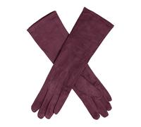 Women’s Touchscreen Long Below-Elbow Velour-Lined Faux Suede Gloves