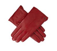 Women’s Touchscreen Single-Point Faux Fur-Lined Leather Gloves - Berry / S