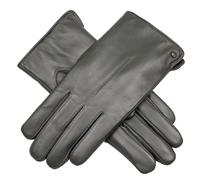 Women’s Touchscreen Single-Point Faux Fur-Lined Leather Gloves - Charcoal / L