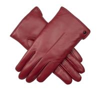 Women’s Touchscreen Single-Point Faux Fur-Lined Leather Gloves - Claret / M