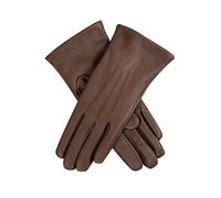 Women’s Touchscreen Three-Point Cashmere-Lined Leather Gloves - Mocca / 8