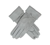 Women’s Touchscreen Velour-Lined Faux Suede Gloves with Embroidery - Grey / One