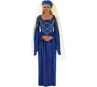 Women`s Tudor Queen Costume Ladies Medieval Princess Lady Gown Fancy Dress S-XXL