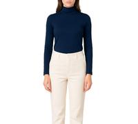 Women’s Turtleneck Long Sleeve Shirt Fitted High Neck Polo Style Top Soft Lightweight Stretch Layering Tee for Work, Office, and Everyday Casual Wear (UK, Alpha, XXL, 3XL, Regular, Regular, Navy Blue)