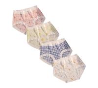 Women’s Underwear Cotton Panties Plus Size Floral Cute Kawaii Japanese Underwear 4 Pack, Mango Flower Stars Cherry, L