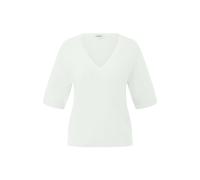 Women’s V-Neck Cotton Blend Knit Pullover s.Oliver Blanc 42