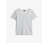 Women’s V-neck logo embroidered flame T-shirt Superdry Bleu M