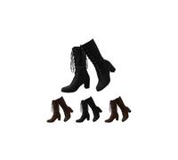 Women’s Victorian Gothic Boots Lace Up Mid Calf Chunky Heel Vintage 70s Retro Suede Dress Shoes Side Zipper Steampunk Costume Cosplay Goth Round Toe Buckle Side Zipper Slouchy Mid-Calf Boots Shoes