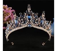 Women’S Vintage Gold Tone Tiara With Water Drop Crystals An Elegant Crown Diadem Hair Accessory For Theatrical And Formal Wear