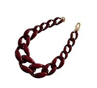 Women S Vintage Style Chunky Acrylic Link Chain Necklace Statement Jewelry Fashion Statement Handmade Cuban Chain Collar Winered