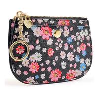 Women’s Wallets with Keyring, Coin Purse Slim women's Wallet, Credit Card Wallet for Travelling, Black, Casual