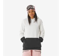 Women’s Warm And Comfortable Half-zip Hooded Snowboard Sweatshirt - Beige/black