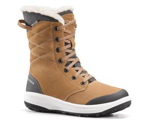 Women’s Warm And Waterproof Snow Hiking Boots - Nh900 - Brown Leather