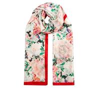 Women’s Watercolour Floral Silk-Like Lightweight Scarf with Border