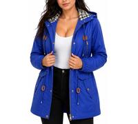 Women’s Waterproof Rain Jacket - Breathable Lightweight Summer Coat - Stylish Diamond Quilted Hooded Spring Windbreaker - Plus Size 12-24 (UK, Numeric, 18, Regular, Regular, Purple)