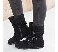 Women’s Wedge Mid Calf Boots, Slouch PU Leather Boots with Side Zipper and Non Slip Sole, Soft Lining Lightweight Comfortable Design, Elegant Everyday Footwear with Refined Stitch Detailing