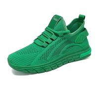 Women’s Wide Fit Running Trainers - Lightweight Breathable Mesh, Cushioned Shock-Absorbent Midsole Supportive Arch Non-Slip Flexible Sole for Walking Gym Jogging Fitness & Everyday Comfort (3,Green)