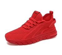 Women’s Wide Fit Running Trainers - Lightweight Breathable Mesh, Cushioned Shock-Absorbent Midsole Supportive Arch Non-Slip Flexible Sole for Walking Gym Jogging Fitness & Everyday Comfort (5,Red)