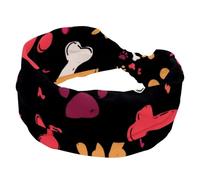 Women’s Wide Headbands, Abstract Seamless Paw Hearts and Bones Stretchy Sports Head Bands Hair Accessories Band for Yoga Running Daily Life