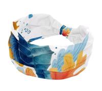 Women’s Wide Headbands, Aesthetic Seahorse with Leaves Bubbles and Starfish Stretchy Sports Head Bands Hair Accessories Band for Yoga Running Daily Life