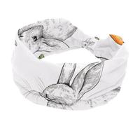 Women’s Wide Headbands, Animal Rabbits with Carrots Seamless Pattern Stretchy Sports Head Bands Hair Accessories Band for Yoga Running Daily Life