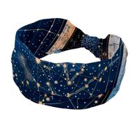 Women’s Wide Headbands, Astrology Wheel with Zodiac Signs Constellation Map Stretchy Sports Head Bands Hair Accessories Band for Yoga Running Daily Life