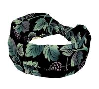Women’s Wide Headbands, Blackberry Seamless Pattern Stretchy Sports Head Bands Hair Accessories Band for Yoga Running Daily Life