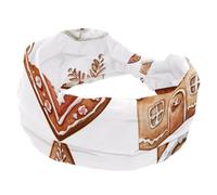 Women’s Wide Headbands, Cute Christmas Gingerbread Cookies Collection Stretchy Sports Head Bands Hair Accessories Band for Yoga Running Daily Life