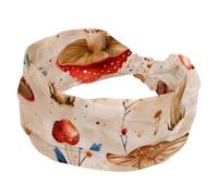 Women’s Wide Headbands, Cute Mushrooms Pattern Stretchy Sports Head Bands Hair Accessories Band for Yoga Running Daily Life