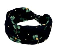 Women’s Wide Headbands, Cute Saint Patrick's Day Clover Leaf Stretchy Sports Head Bands Hair Accessories Band for Yoga Running Daily Life