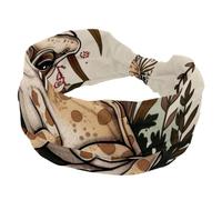 Women’s Wide Headbands, Frog with Mushrooms and Plants Pattern Stretchy Sports Head Bands Hair Accessories Band for Yoga Running Daily Life