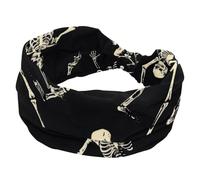 Women’s Wide Headbands, Funny Skeletons Doing Dancing Pose Black Background Stretchy Sports Head Bands Hair Accessories Band for Yoga Running Daily Life