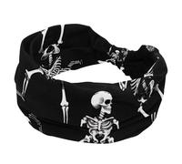Women’s Wide Headbands, Funny Skeletons with Various Dances Stretchy Sports Head Bands Hair Accessories Band for Yoga Running Daily Life