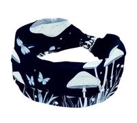 Women’s Wide Headbands, Mushrooms Moon Phase Plants Butterflies Stretchy Sports Head Bands Hair Accessories Band for Yoga Running Daily Life