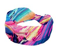 Women’s Wide Headbands, Race Cars with Vibrant Colors on the Racing Track Stretchy Sports Head Bands Hair Accessories Band for Yoga Running Daily Life
