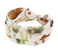 Women’s Wide Headbands, Watercolor Mushrooms Flowers Leaves and Sprigs Stretchy Sports Head Bands Hair Accessories Band for Yoga Running Daily Life