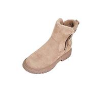 Women’s Zip-Up Chunky Boots, Warm Faux Fur Lined Ankle Boots, Durable Non-slip Sole, Stylish Outdoor Winter Footwear, Soft Suede with Thick Sole for Comfort and Protection