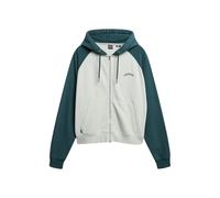 Women’s zip-up hoodie with raglan sleeves Superdry Logo Essential Vert L