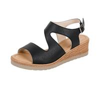 Women Sandals Size 12 Wedge Toe Women's Sandals With Thick Soles Slip Design And Buckled Leather Upper (8)