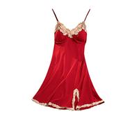 Women Satin Nightdress Sexy Long Chemise Negligee Criss-Cross Backless Tie Summer Nighties Full Slips Lace Nightgown Chemise Sleepwear Cotton Jersey Lingerie Gifts for Women Set