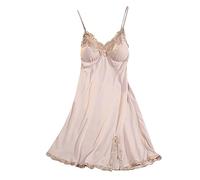 Women Satin Nightdress Sexy Long Chemise Negligee Criss-Cross Backless Tie Summer Nighties Full Slips Lace Nightgown Chemise Sleepwear Cotton Jersey Lingerie Gifts for Women Set