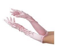 Women Satin Party Dress Prom Evening Wedding Bridal Long Finger Gloves Baby Pink