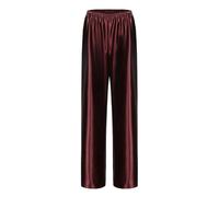 Women Satin Wide Leg Dress Pants Silk Casual Dressy Long Flowy Pants Elastic High Waisted Trousers, Dark Brown, Large