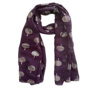 •Women Scarf Silver Foil Mulberry Tree Print Fashion Scarf Wrap Shawls Cotton Long Soft All-Season (Purple)