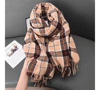 Women Scarf Women's Scarf Knitting Field Grid Scarf Female Tassel Shawl Autumn And Winter Thickening Scarf(5)