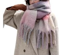 Women Scarfs Winter Warm Soft Tartan Scarves Long Check Tassel Shawl And Wraps Large Thick Stole Blanket Scarf Gifts for Ladies Purple Scarf For Women Uk