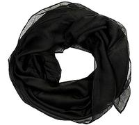 Women scarves plain lightweight all seasons shawl (Black)
