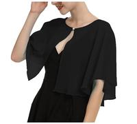 Women Scarves Wraps Shawl Scarf Tassel Soft Chiffon Scarve Shawls Wraps for Dresses Women Accessories 1920s Coats for Women Vintage (Black, A)