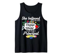 Women School Principal Leadership Motivation Educator Tank Top