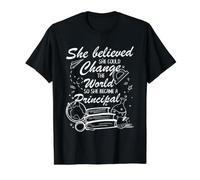 Women School Principal Leadership Motivation Educator Value Graphic T-Shirt, Men, Black, S
